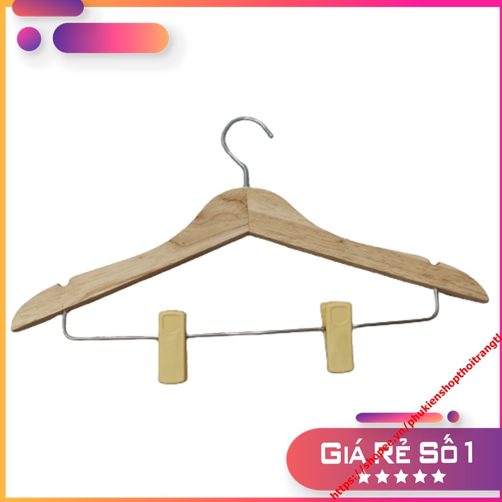 Móc gỗ bộ treo áo và quần chuyên dùng cho shop dài 40cm.