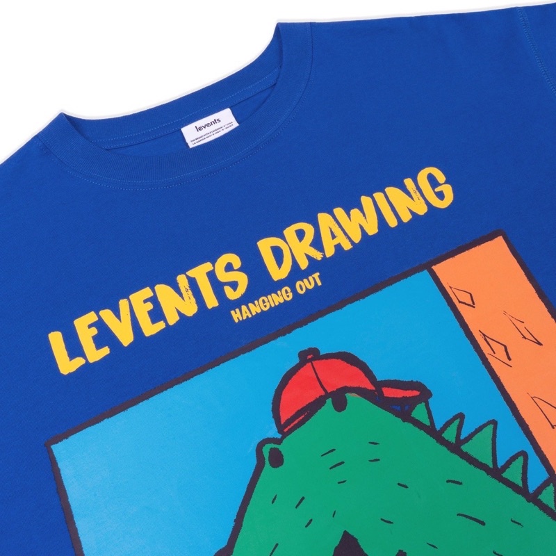 Áo thun LEVENTS Funny Crocodile unisex nam nữ / Đen - Xanh