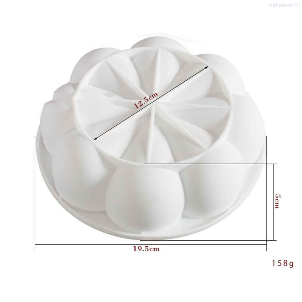 Khuôn Silicone Làm Bánh 8 Ngăn Hình Cánh Hoa 3d Loại 01