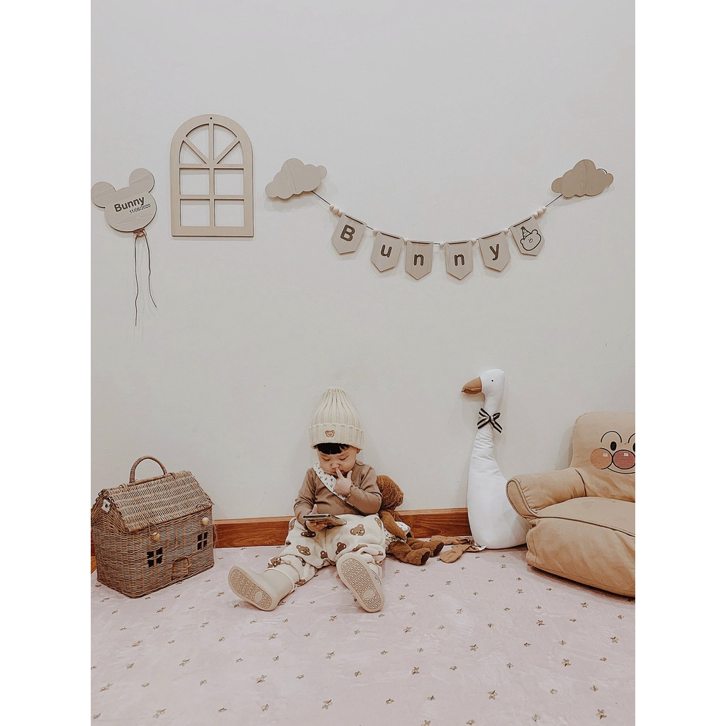🌸Cờ gỗ in tên theo yêu cầu 🌸| Phụ kiện trang trí sinh nhật