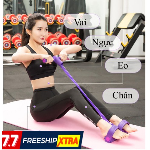 Dụng cụ tập gym cơ bụng, cơ vai, ngực dây kéo cao su co dãn tại nhà cho nam, nữ