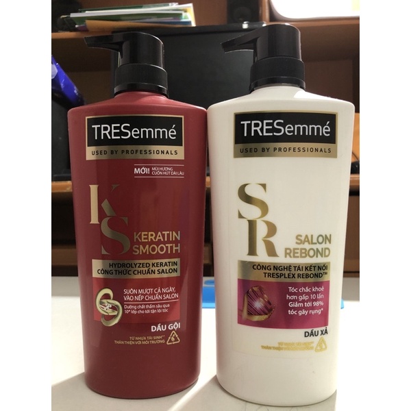 Combo Dầu Gội TRESemmé Keratin Smooth 650g +Dầu Xả Tresemme 620g