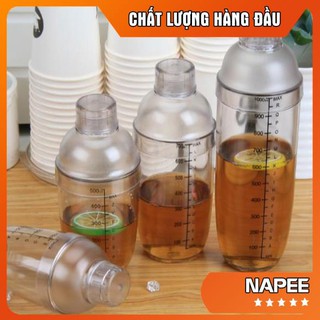 Bình lắc shaker pha chế nhựa chia vạch đen 350ml- 500ml - 700ml - 1000ml