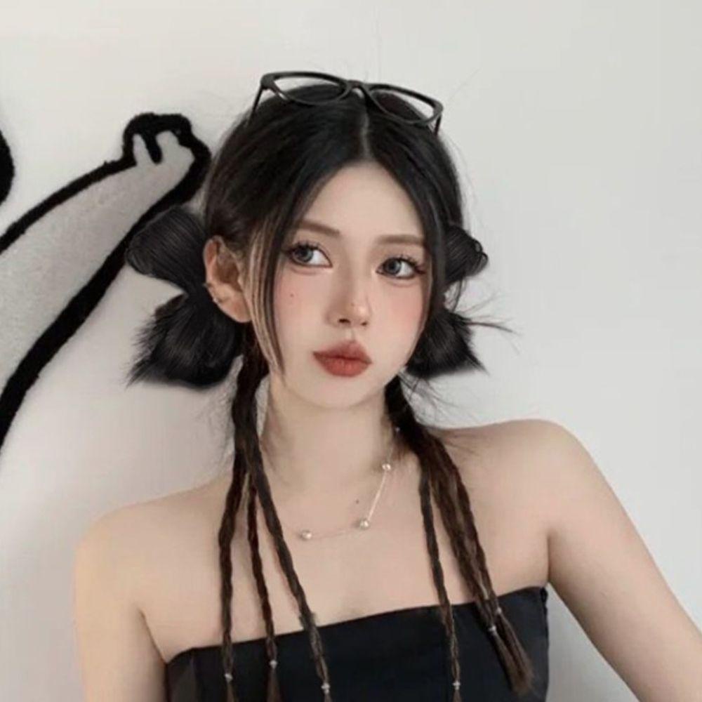 Búi Tóc Giả Thắt Nơ Phong Cách Hip Hop