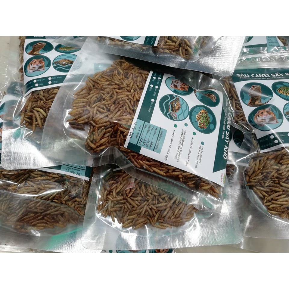 Sâu canxi sấy khô ( 100g ) dinh dưỡng cao cho  , bò sát , cá cảnh , thú cưng nhỏ ( sóc bay , hamter ,.. )