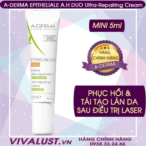 MINI 5ml - Kem Dưỡng ADerma Epitheliale A.H Duo Ultra Repairing Cream - Phục Hồi Và Tái Tạo Làn Da Sau Khi Laser