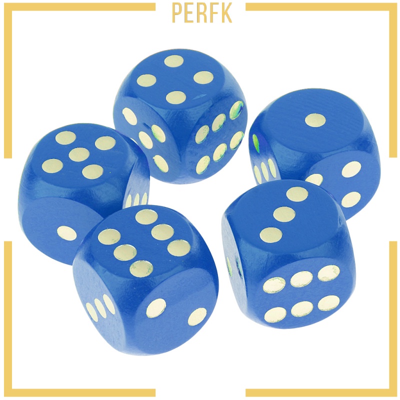 Bộ 5 Khối Xúc Xắc Bằng Gỗ Mặt 30mm DND D &amp; D MTG RPG D6