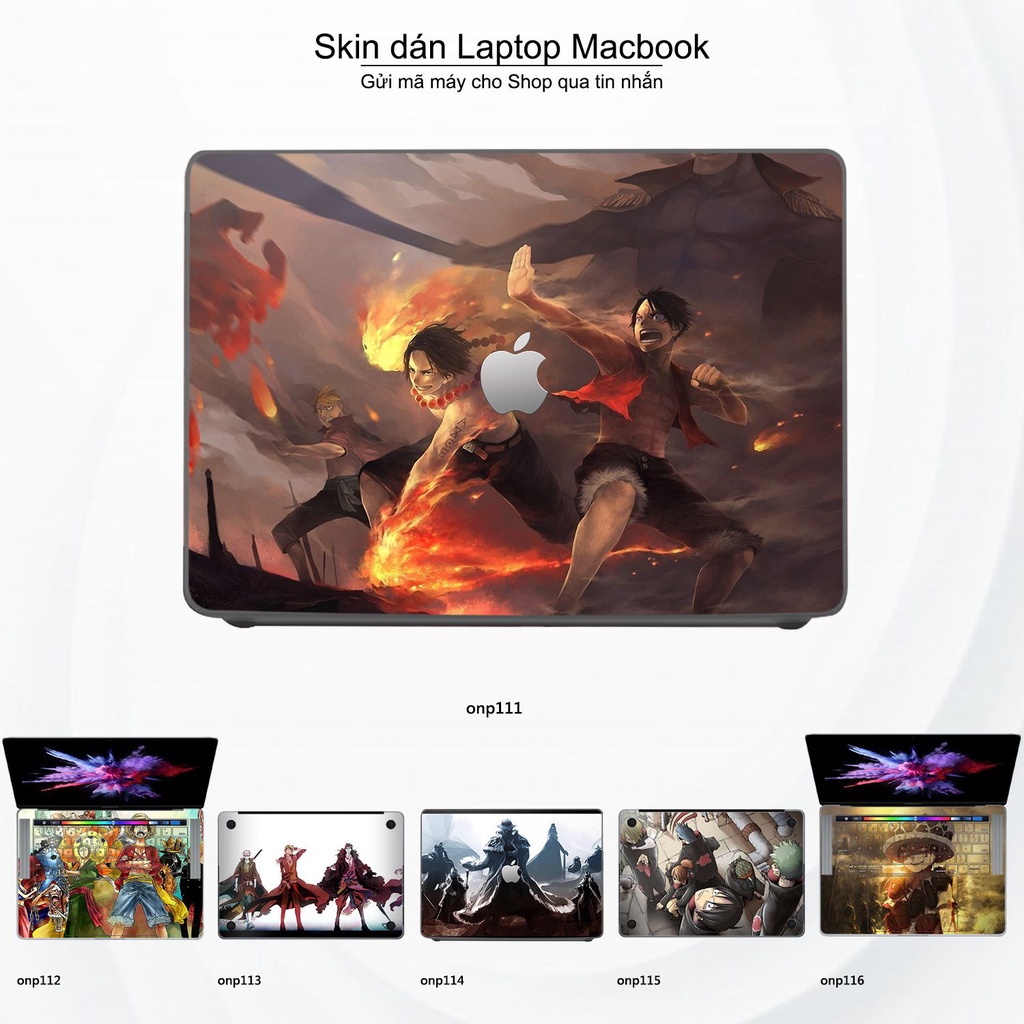 Skin dán Macbook mẫu One Piece (đã cắt sẵn, inbox mã máy cho shop)