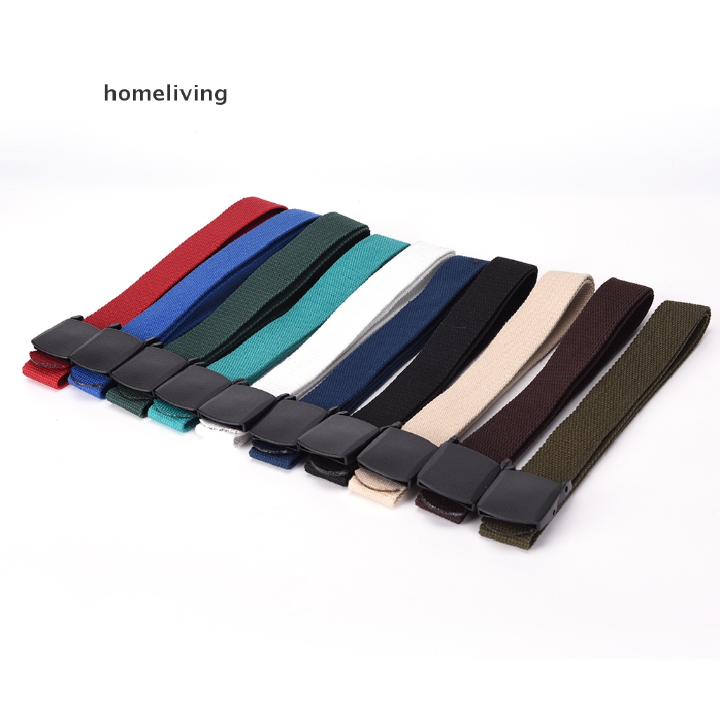 Dây Thắt Lưng Vải Canvas Màu Trơn Thời Trang Cho Nam Nữ
