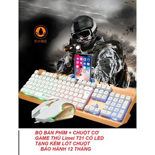 Bộ bàn phím cơ chuyên game Limei T21 có LED siêu bền +Tặng kèm lót chuột -0206