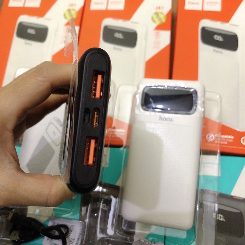 Pin dự phòng sạc nhanh Hoco J81 10000mAh hỗ trợ QC 3.0 và PD 20W - tích hợp 2 Input typeC và microUSB (màu ngẫu nhiên)