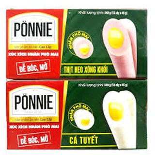 XÚC XÍCH PONNIE THỊT HEO XÔNG KHÓI/ CÁ TUYẾT PHÔ MAI 45G