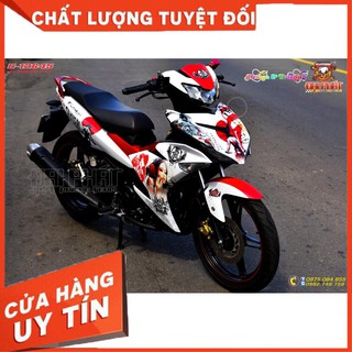 Tem Xe Exciter 150 Samurai Trắng Đỏ
