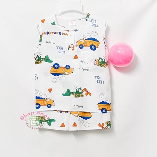 Bộ tole quần đùi sát nách bé trai size m từ 28-33kg