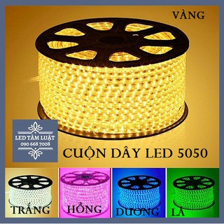 Cuộn Dây Led 100M 5050 220V Ống Nhựa, Chống Nước, Tặng Kèm 3 Dây Nguồn, Ánh Sáng Trắng/Vàng/Xanh Lá/Xanh Dương/Tím Hồng
