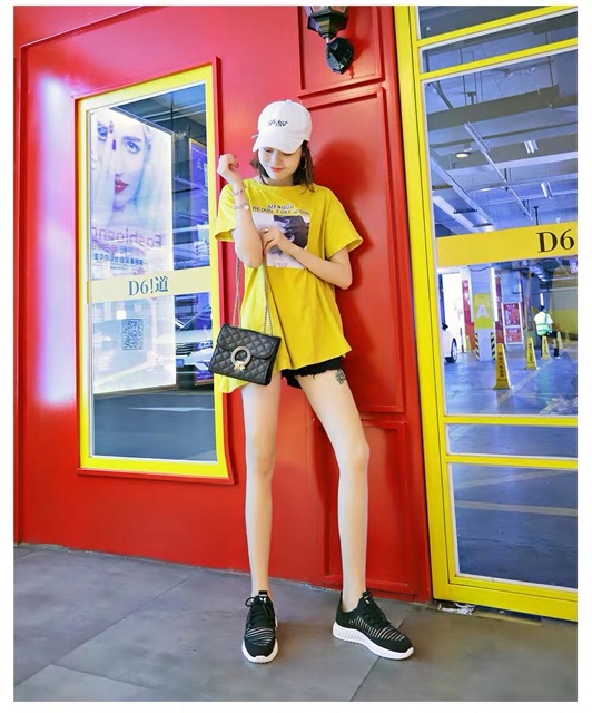 Giày thể thao nữ chất lưới thoáng đế tổ ong đế cao 3cm( màu đen, vàng, trắng, hồng) mã CT119 | BigBuy360 - bigbuy360.vn