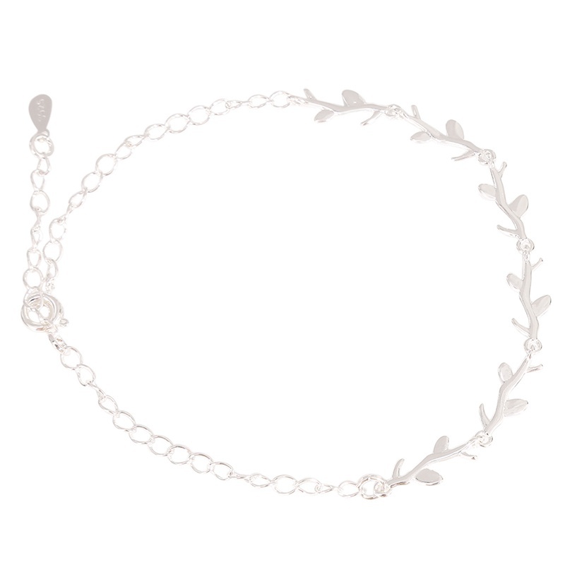 Women's Fashion Bracelet Leaf Twig Silver Plated Bracelet Simple Jewellery