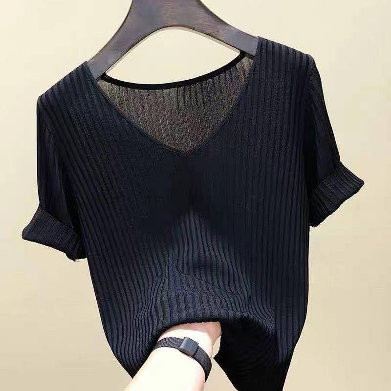 Áo Thun Nữ Ngắn Tay Cổ Tròn Thời Trang Hàn