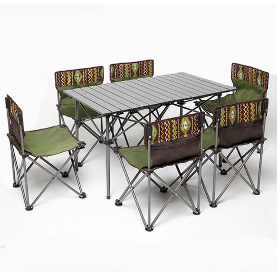 6 ghế 1 bàn, bàn ghế dạng gấp cao cấp khung thép kim loại siêu bền