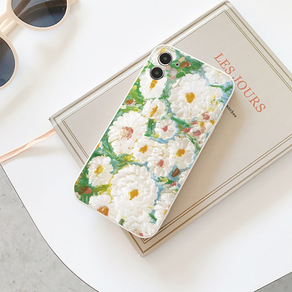 Ốp lưng iphone Pearl Daisy cạnh vuông 6/6plus/6s/6splus/7/7plus/8/8plus/x/xr/xs/11/12/13/pro/max/plus/promax