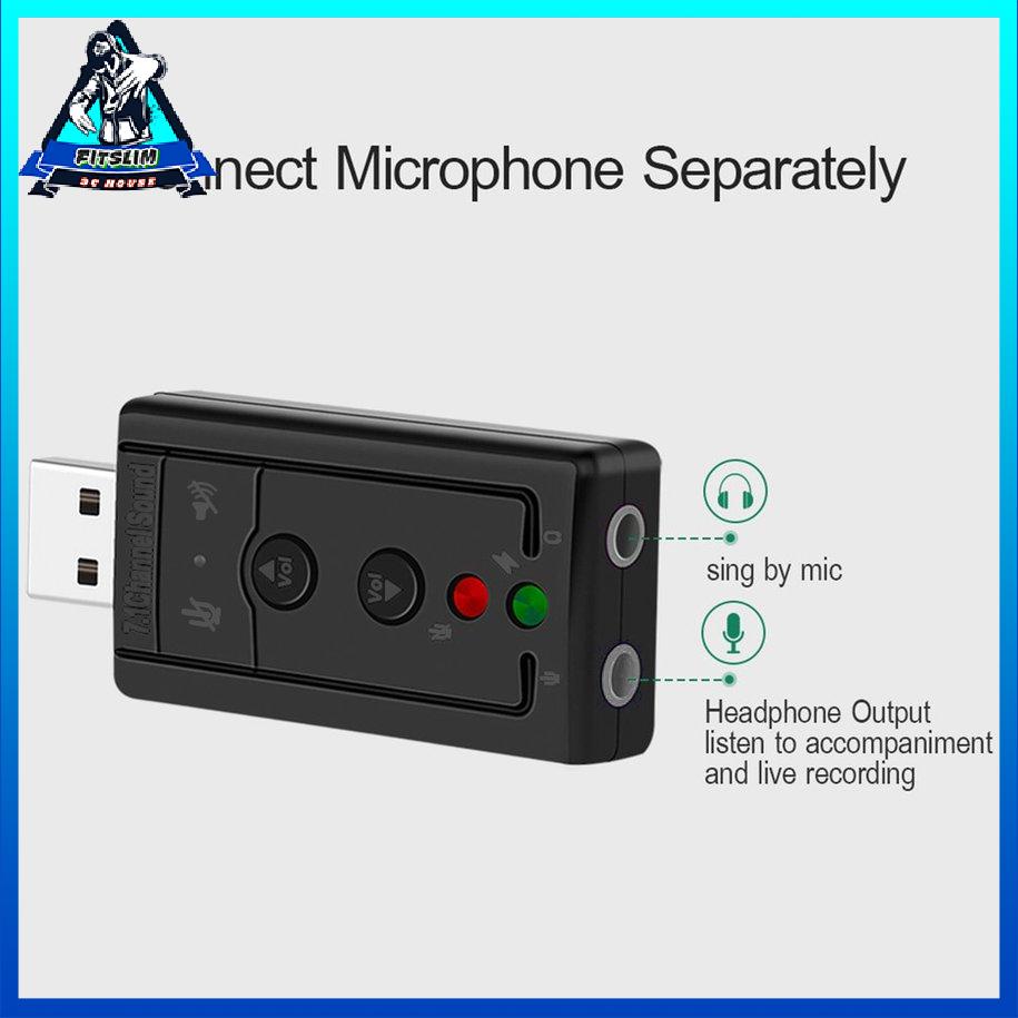 7.1 USB bên ngoài Card âm thanh USB đến giắc cắm tai nghe 3.5mm Bộ chuyển đổi âm thanh kỹ thuật số [8/26]