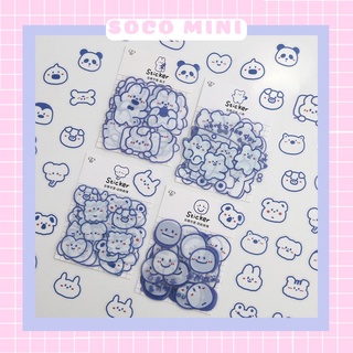 40 Miếng Dán Sticker Pet Hình Gấu dễ thương, chất liệu nhựa PVC không thấm nước