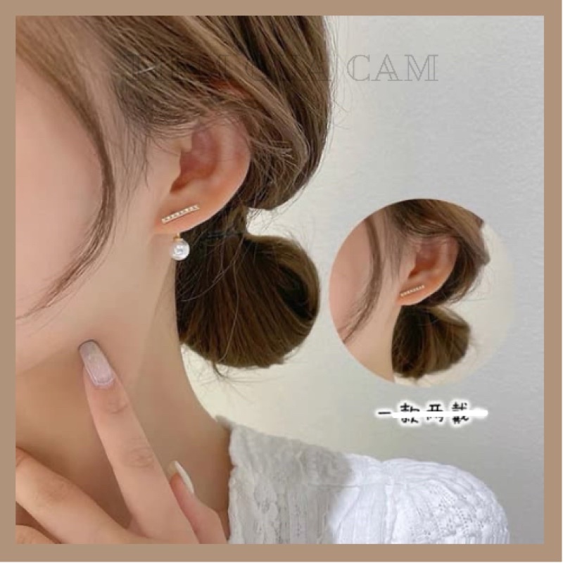 Bông tai hạt trai Basic phong cách Hàn Quốc Tiệm Của Cám