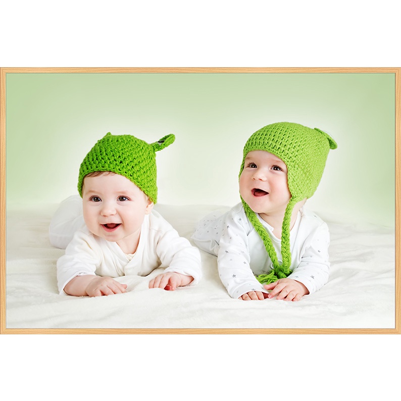 Tranh dán tường cặp sinh đôi đáng yêu khổ lớn nhiều kích thước BB0017