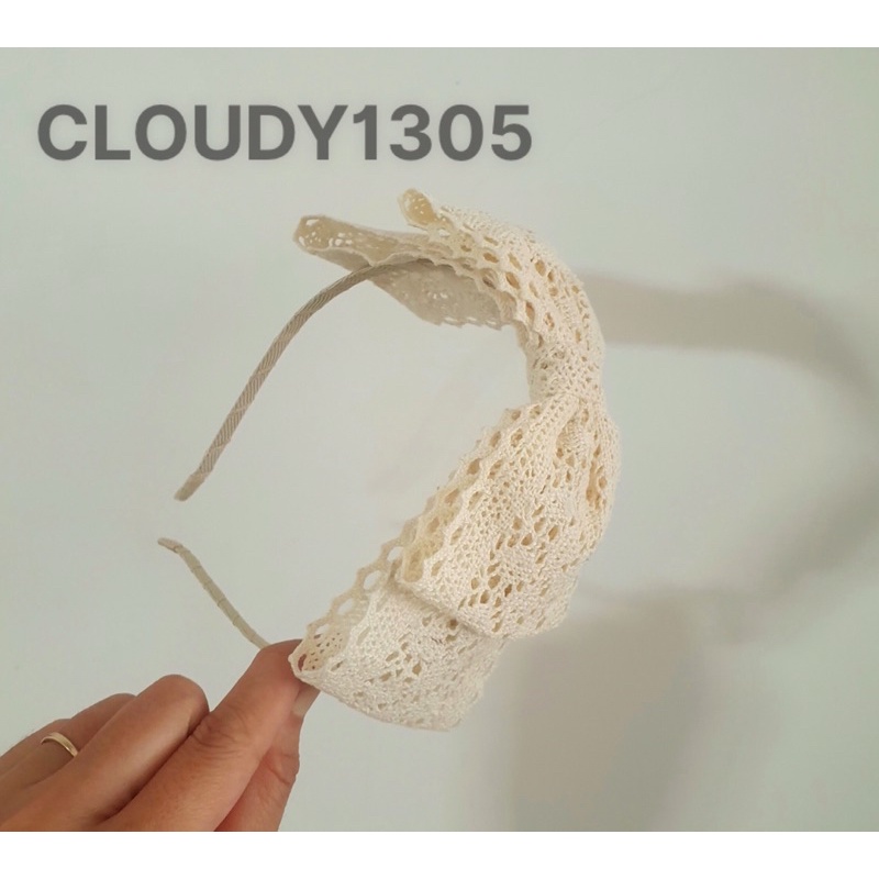 Cài tóc/ Bờm tóc nơ ren 2 tầng nằm