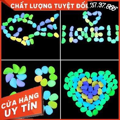 Set 50 đá dạ quang nhiều màu phát sáng trong đêm cho bể cá. Đá dạ quang 10/20/30/40/50 viên