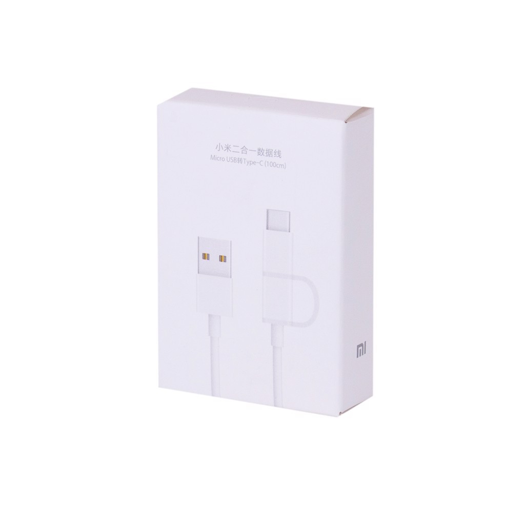 CÁP SẠC NHANH XIAOMI MI 2-IN-1 USB CABLE MICRO USB TO TYPE C