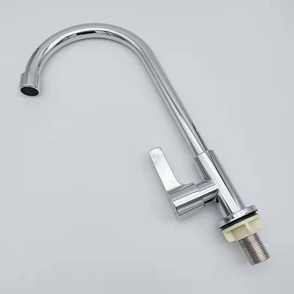 Vòi nước chậu rửa bát ( 2 hộc chậu - chậu đôi) 1 đường nước lạnh bằng Inox bóng - Loại cắm chậu