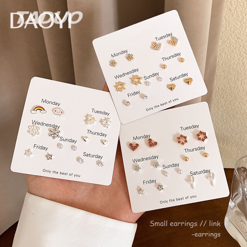 Bộ 7 Khuyên Tai Bạc S925 mini Hình Cá Voi Phong Cách Hàn Quốc Sang Trọng Cho Nữ Sinh