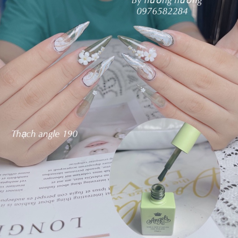 Sơn gel thạch angle chính hãng chất đậm đặc lên màu chuẩn 15ml (mã 190)