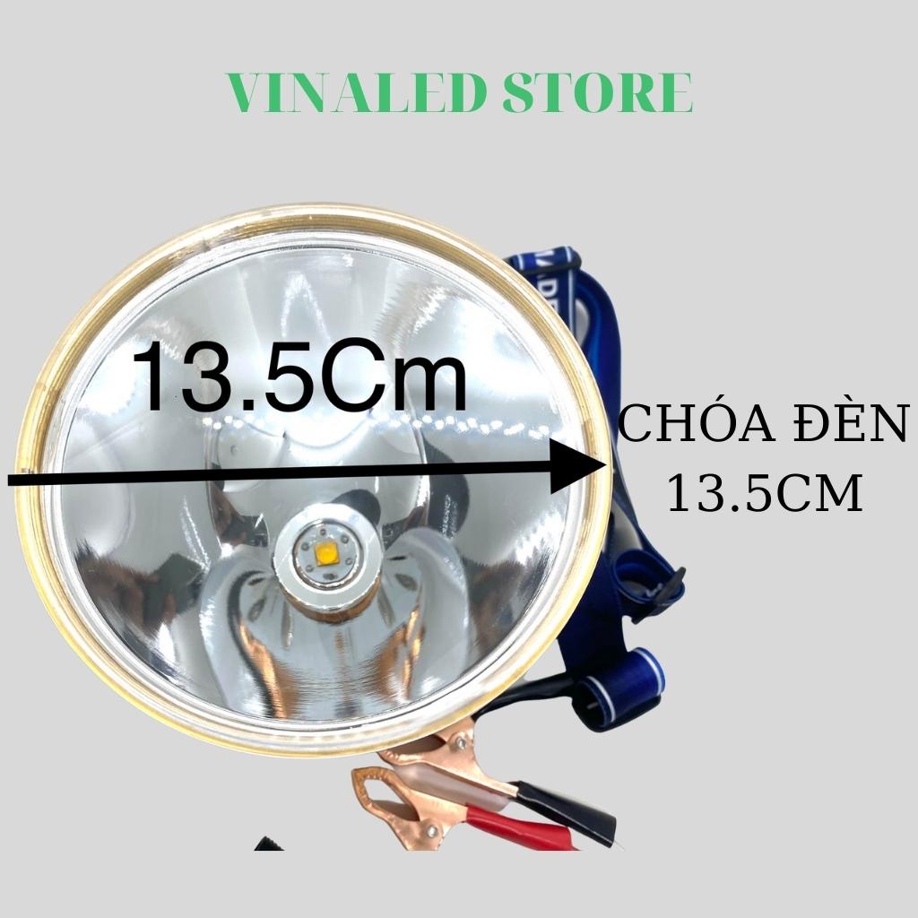 Đèn pin đội đầu đèn kẹp bình ác quy P90 TC 898 dùng soi nấm mối đi biển chóa đèn 13.5cm