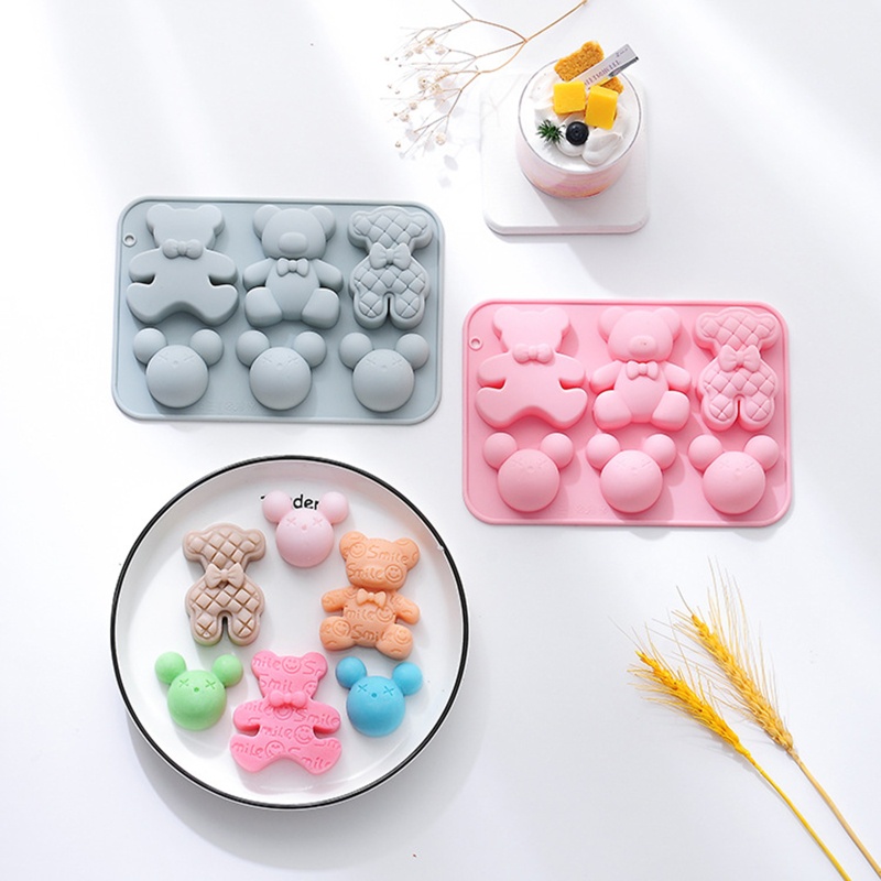 Khuôn Silicone Tạo Hình Gấu 3D Trang Trí Bánh Sáng Tạo Mate