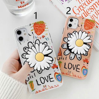 Ốp điện thoại in hình bông hoa có giá đỡ cho Iphone 7 8plus X Xs Xsmax Xr 11 11Pro 11promax