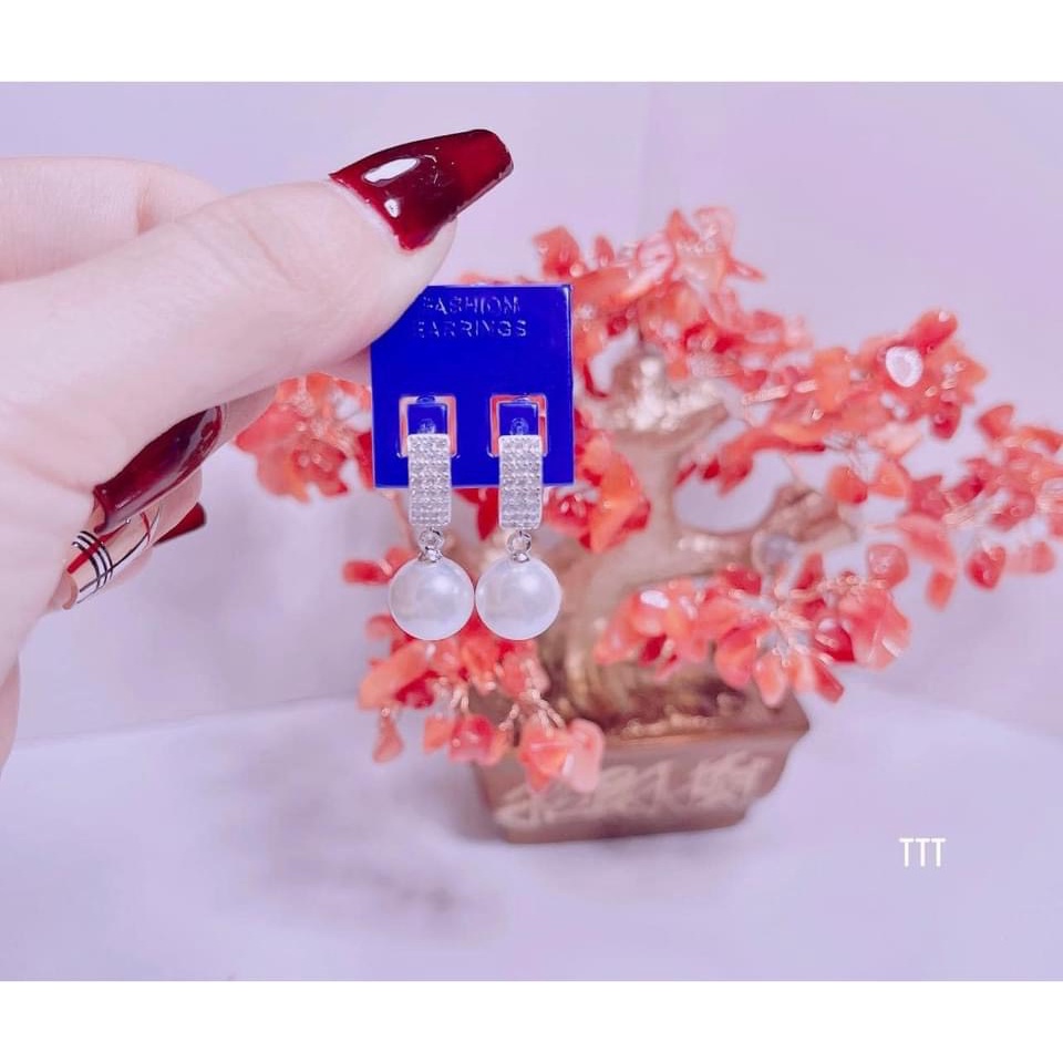 Bông tai nữ bạc thật mẫu mới trẻ trung chất liệu bạc ta sáng đẹp