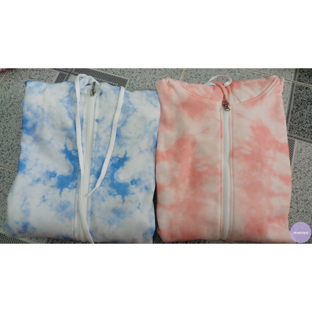 Áo khoác hoodie zip loang màu tie dye siêu hot trend ulzzang unisex