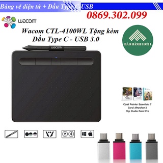 [ Chính hãng ] Bảng vẽ điện tử Wacom Intuos S Bluetooth (CTL-4100WL) Tặng kèm Đầu chuyển đổi cổng Type C sang US thumbnail