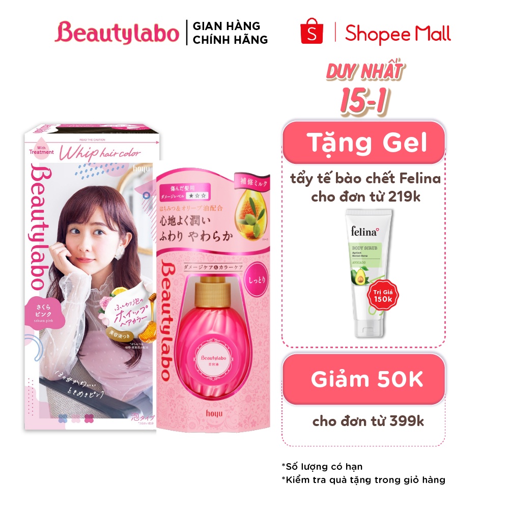 Combo Thuốc nhuộm tóc tại nhà dạng bọt Beautylabo Whip 125ml và Serum Dưỡng Tóc Beautylabo 120ml