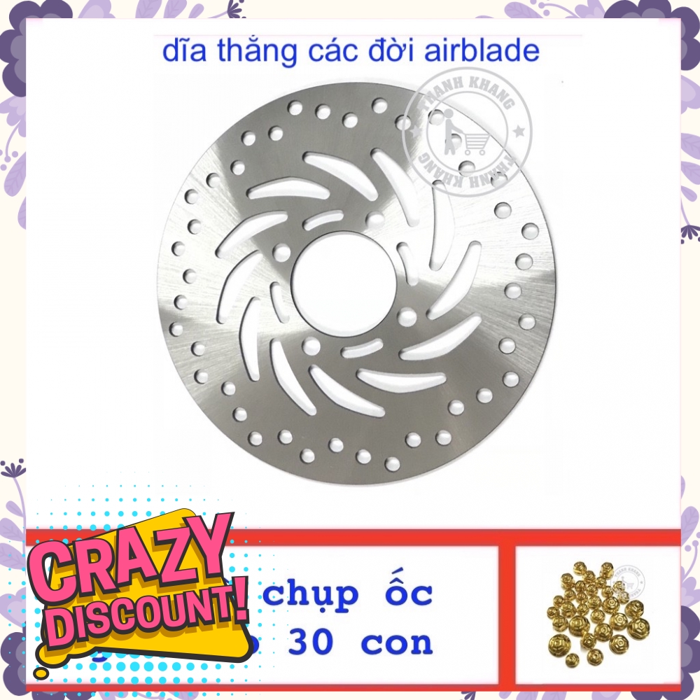 Dĩa thắng Airblade tặng bộ chụp ốc trang trí màu vàng thanh khang  006000476  006000560