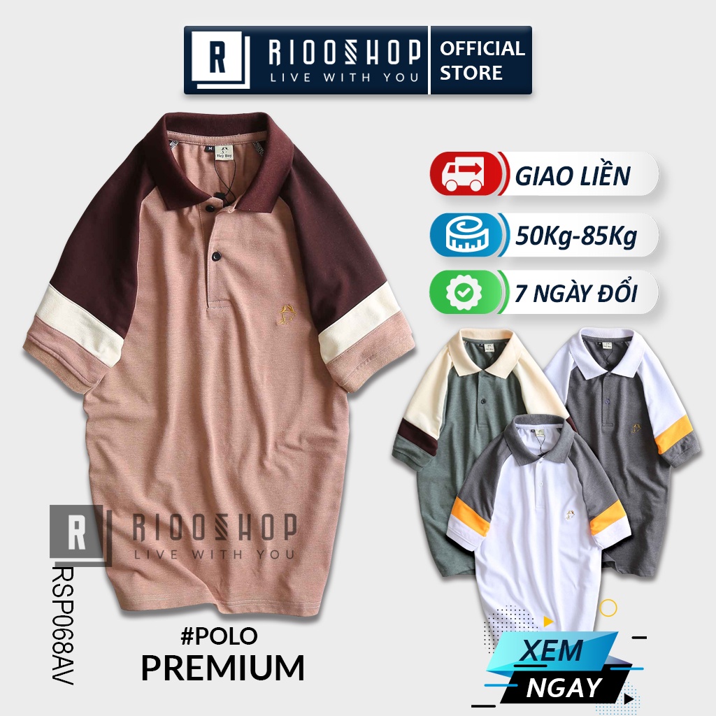 Áo thun nam polo cá sấu, áo phông nam có cổ polo form rộng tay ngắn cao cấp Heyboy RSP068 Riooshop có size lớn big size