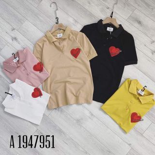 Áo phông nữ cổ bẻ thêu nhiều mẫu