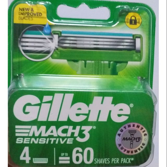 Hộp 4 Lưỡi Dao Cạo Gillette Mach 3 Sensitive