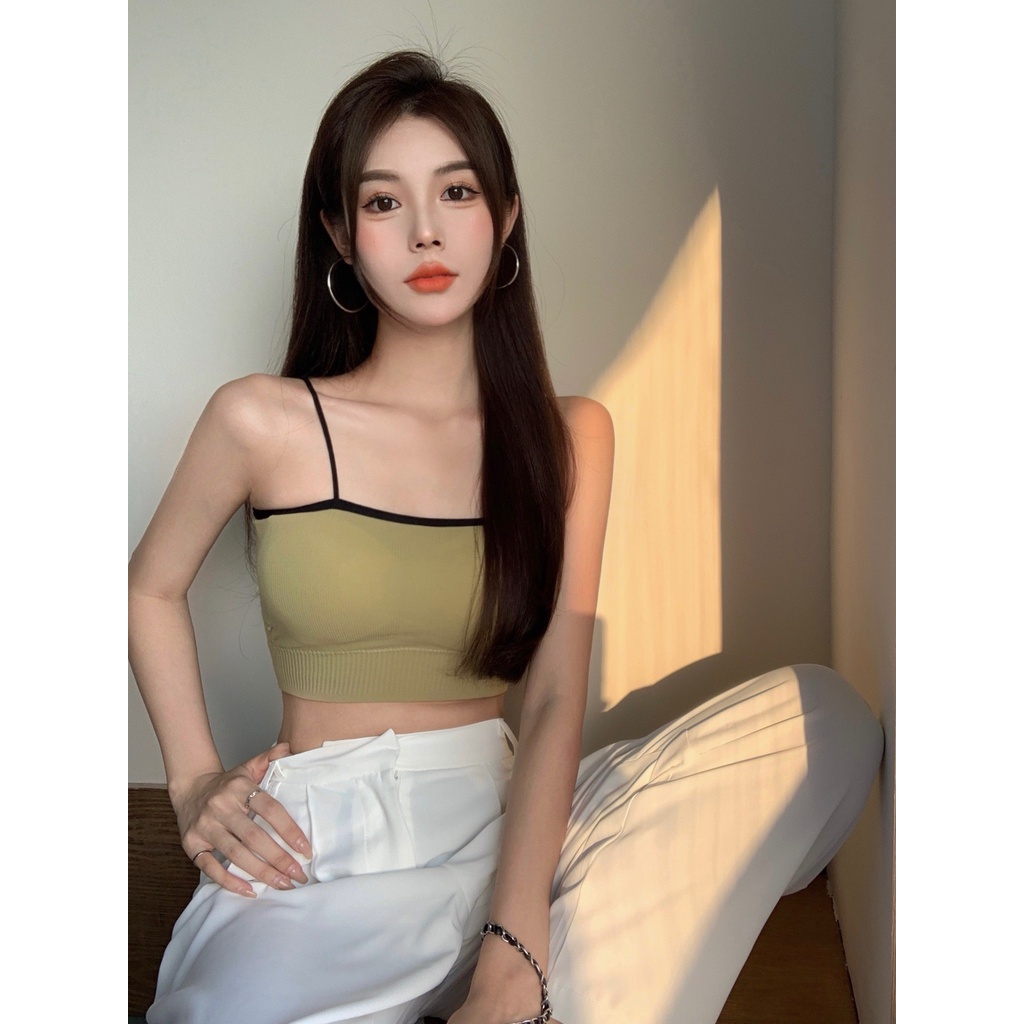 Áo Bra Cotton Nhiều Màu Phối Viền Đen Cá Tính 7580