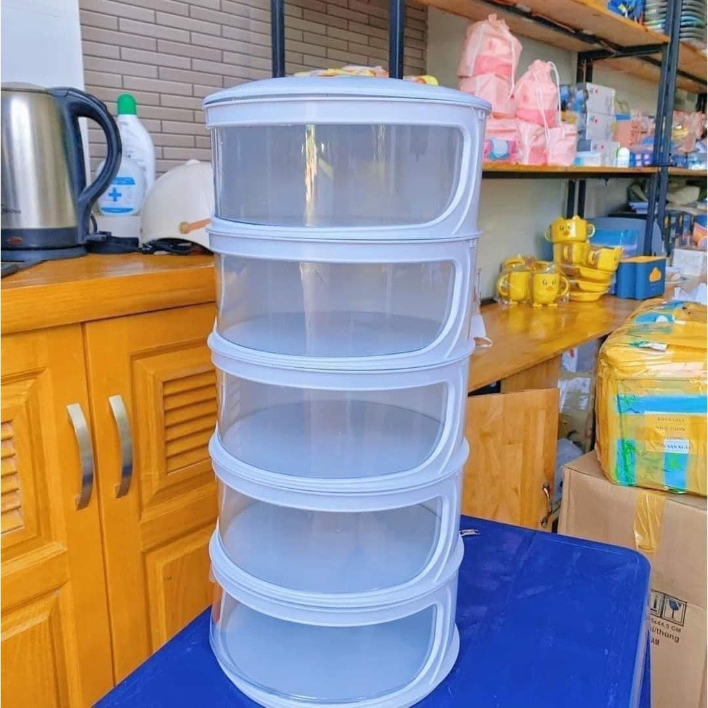 LỒNG BÀN GIỮ NHIỆT 5 TẦNG CHỐNG BỤI BẨN HỘP ĐỰNG THỨC ĂN CHỐNG CÔN TRÙNG ĐA NĂNG TIỆN DỤNG