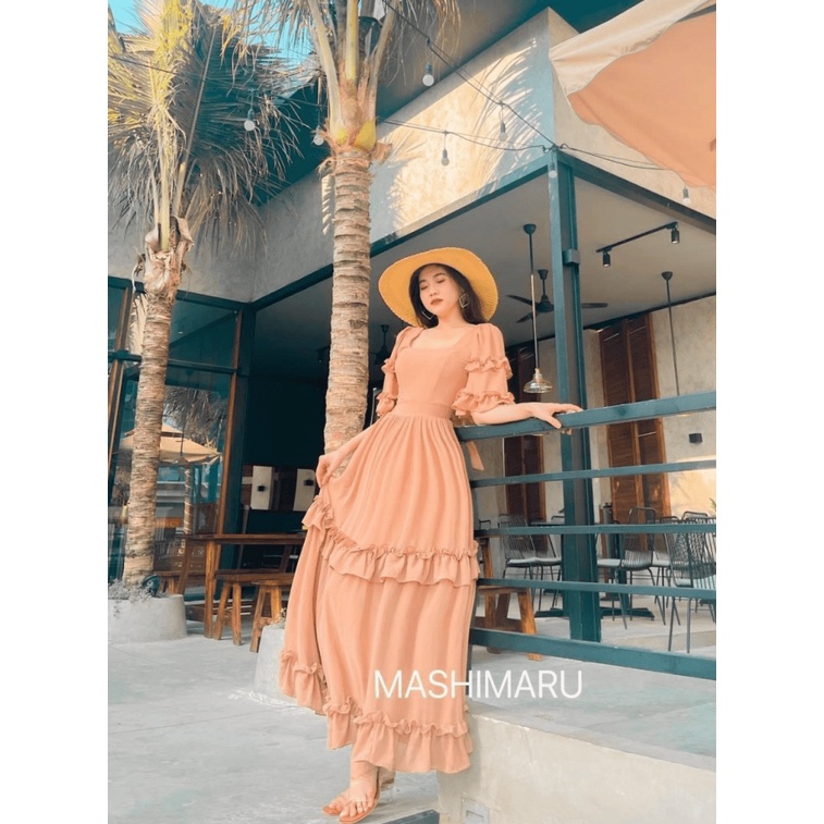 (FREE SHIP) MẪU HOT ĐẦM VOAN XÒE MAXI DÂY CỘT NƠ SAU THẦN TIÊN TỶ TỶ PU HHP