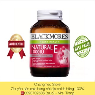 (Vitamin E Tự Nhiên) Viên uống Blackmores Vitamin E 1000IU Natural - Úc