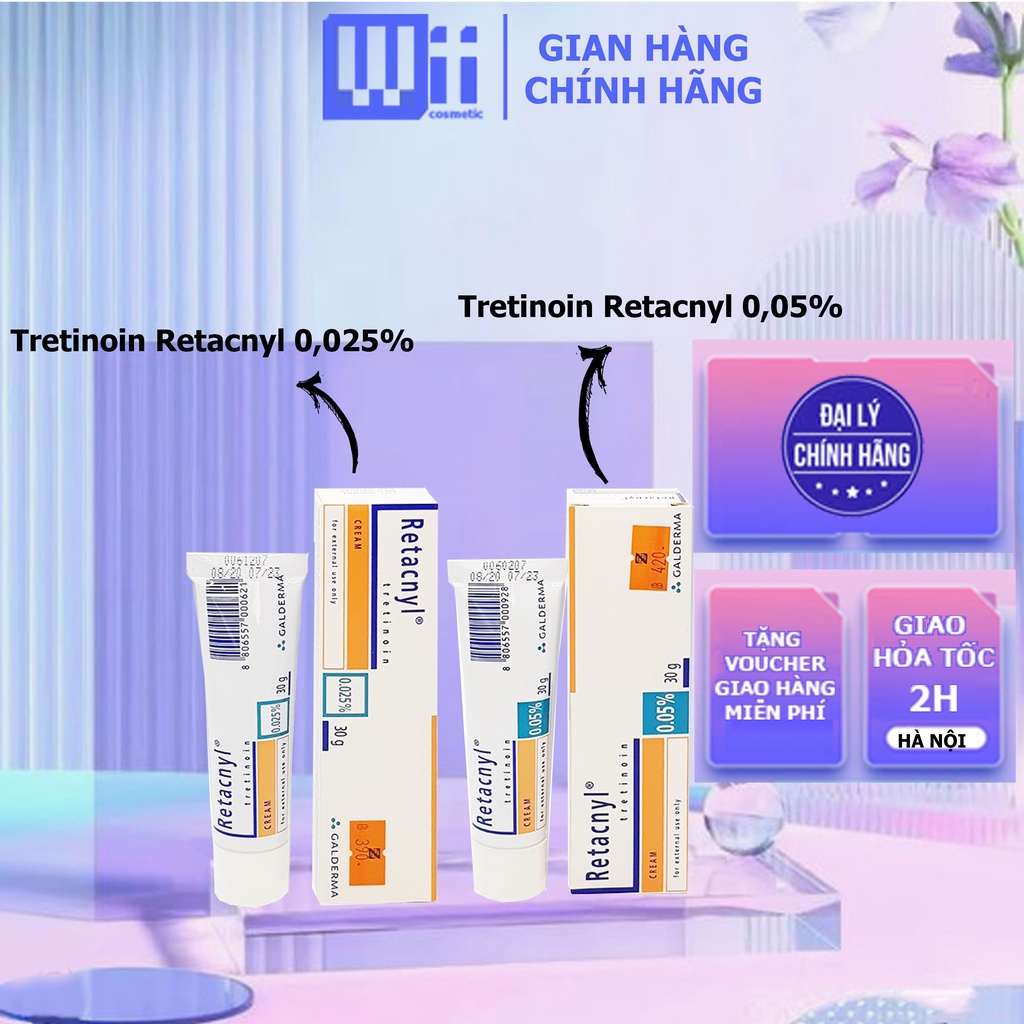 Tretinoin Retacnyl Cream 0,025%, 0.05% - Kem dưỡng hỗ trợ giảm mụn, trẻ hóa da